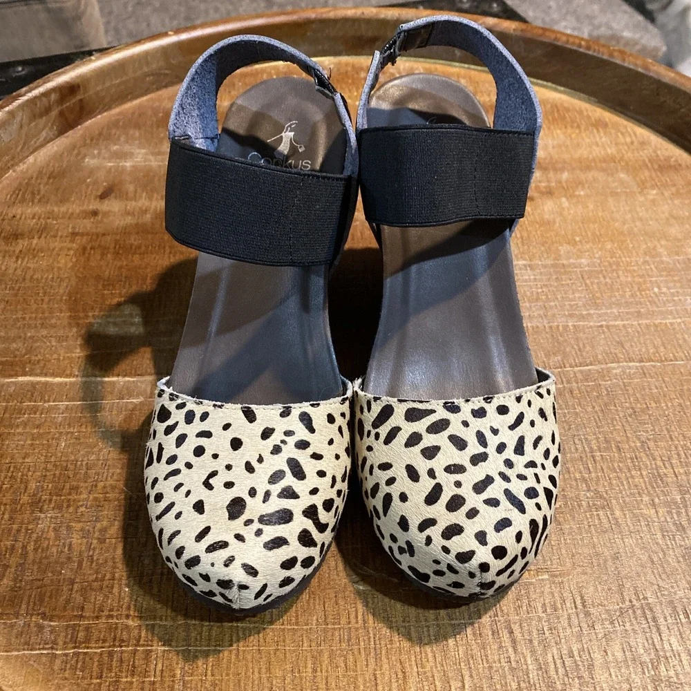 Corkys Timeout Leopard Print Calf Hair Wedges 6.5 Women Comfortable Shoes Heels